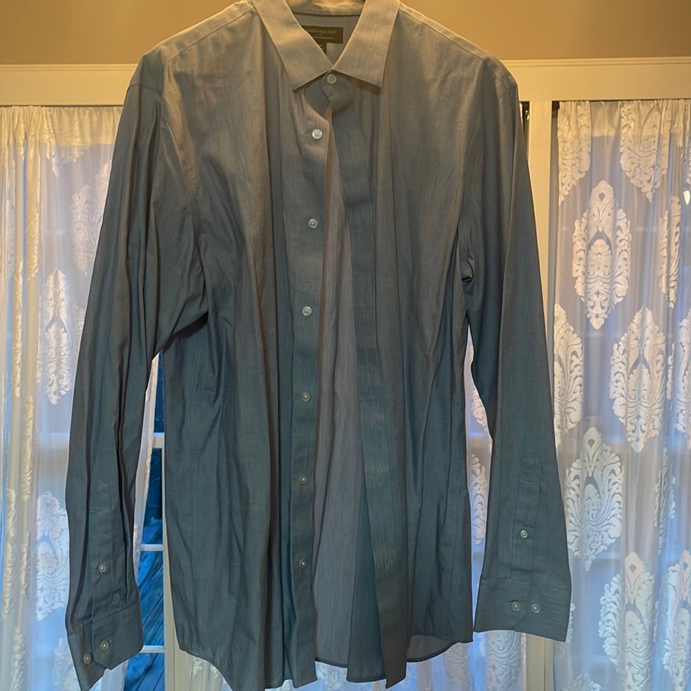 XL- Banana Republic Gray Long Sleeve Button Down